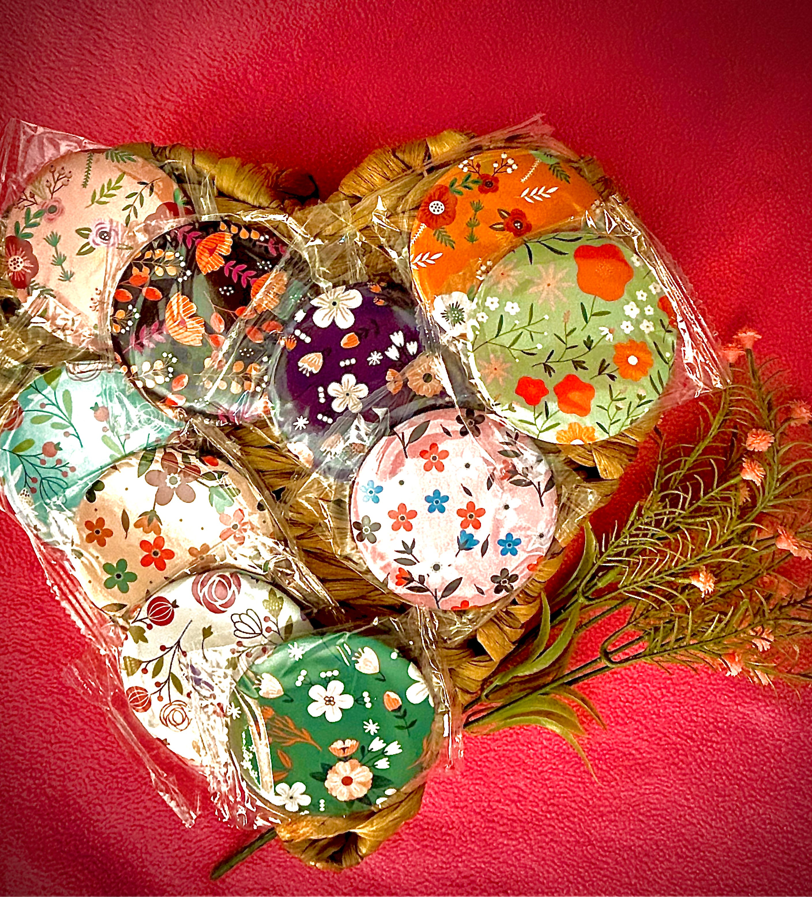 Customizable Retro Floral Compact Mirrors